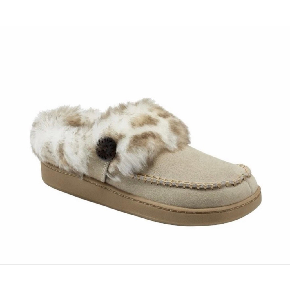 Women's Earth Origins Run About Raine Slipper Size 8 Beige with Faux Fur